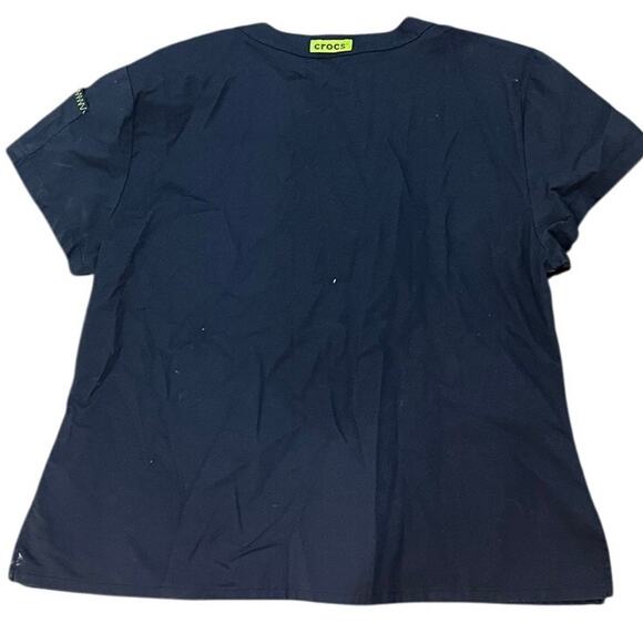 Crocs Blue Green scrub top size XL - Picture 2 of 5